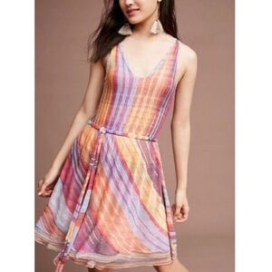 Cecilia Prado Knit Midi Dress Striped Textured Boho Resort Size M Anthropologie